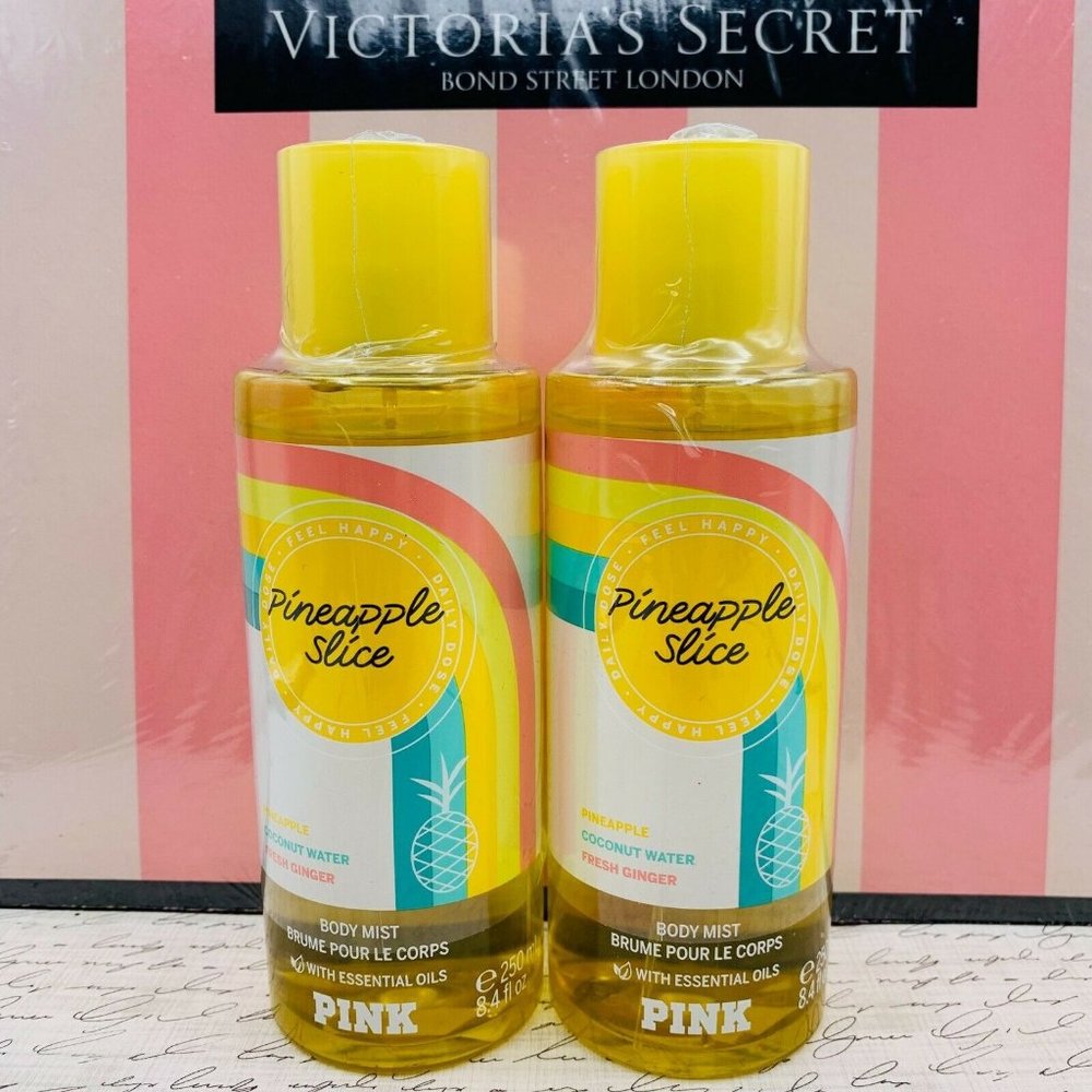 2X  Victoria's Secret PINEAPPLE SLICE BODY MIST BODY SPRAY 8.4 oz Brand NEW